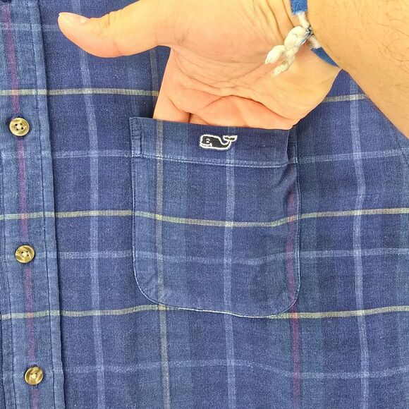 Vineyard Vines Classic Fit Mens Long Sleeve Plaid‎ Tucker Shirt Size XL Blue - Picture 8 of 16